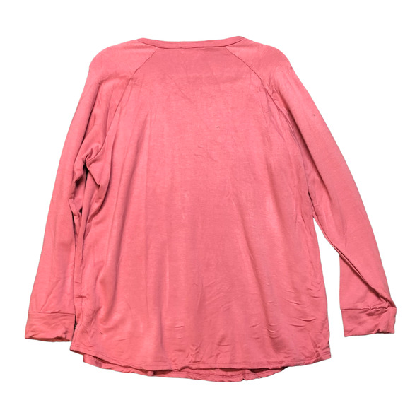 Perfect Peach Long Sleeve Pullover Crew Neck Sweatshirt Pink Women's Size 1X - Picture 3 of 9